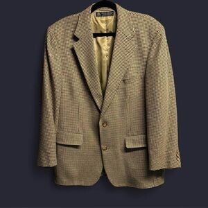 Vintage Brooks Brothers Men's Houndstooth Sport Coat in Tan and Black